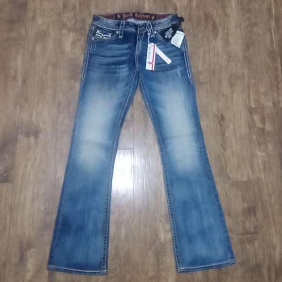 Rock Revival Women's 28 Boot Cut Penny Embellished DEFECT SEE PHOTOS - Picture 2 of 13